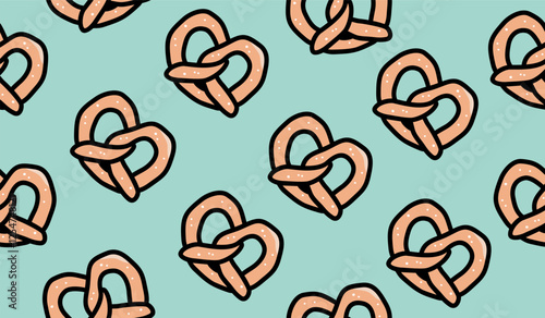 Cute pretzel pattern background vector design