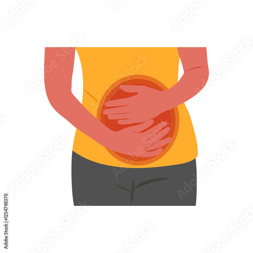 Abdominal Pain, Cardiovascular Disease Illustration Icon