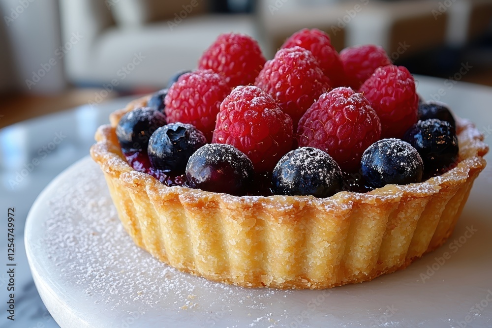 Delicious homemade berry tart with flaky crust kitchen food photography cozy home top-down view culinary delight Delicious homemade berry tart with flaky crust kitchen food photography cozy home top-down view culinary delight
