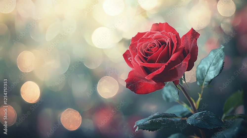Red Rose Dew Drops Bokeh Red Rose Dew Drops Bokeh