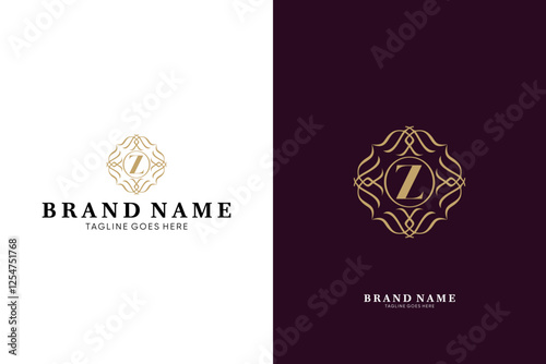 Z letter logo with linear ornament luxury logo, emblem usable used for growing Business, Boutique, Identity, Beauty salon, Fashion, Jewelry, Hotel, Beauty products, Spa, etc. Vector illustration logo