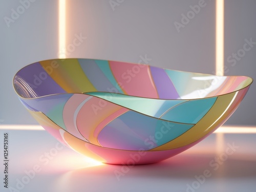 This Contemporary Colored Bowl has a unique design that enhances any spaces aesthetic appeal. photo