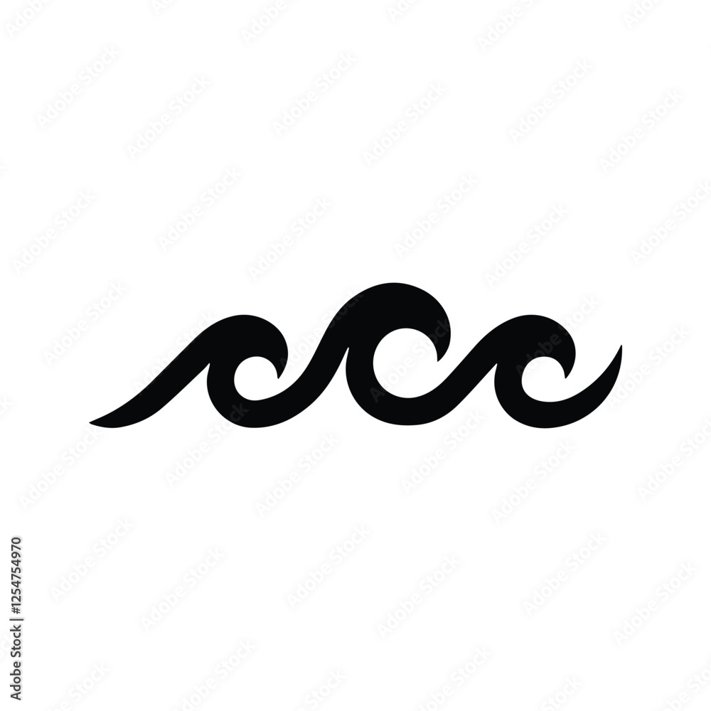 Wave Icon. Illustration of ocean waves. Rolling Waves. Wave Icon. Illustration of ocean waves. Rolling Waves.