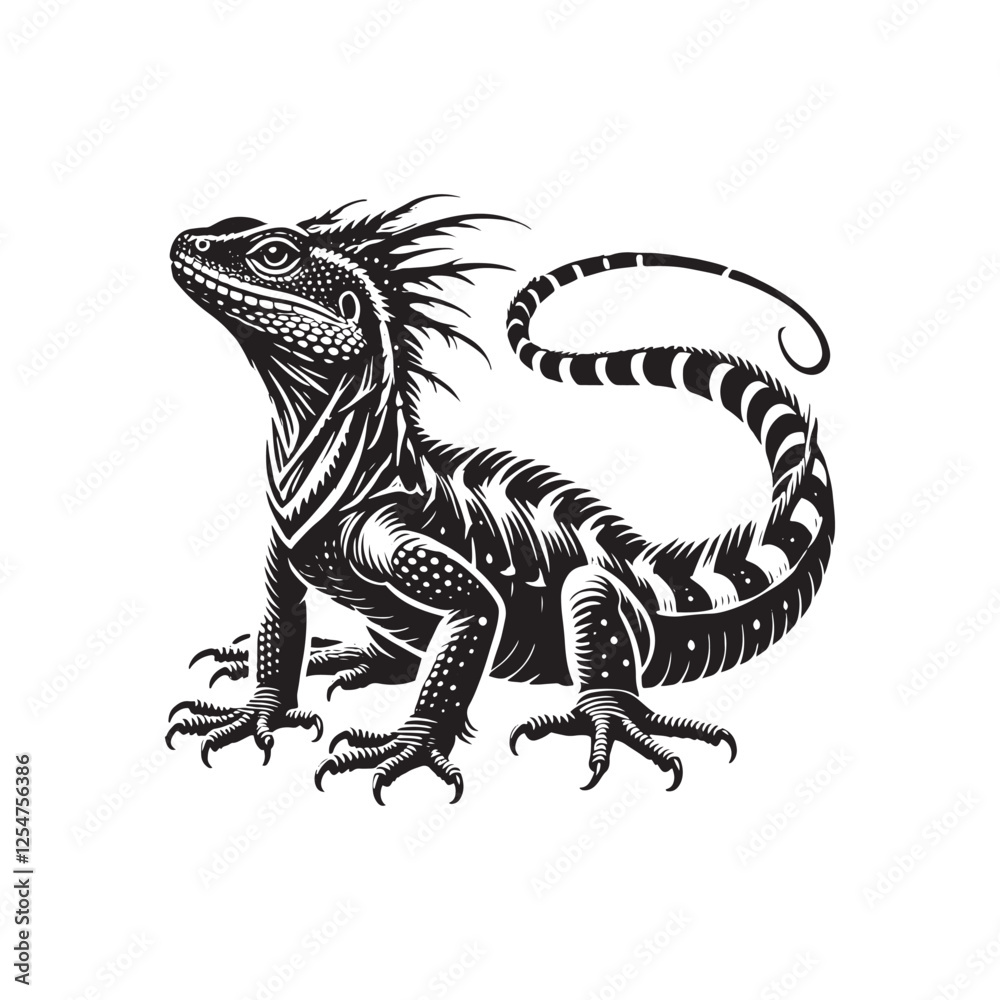 Fototapeta premium Basilisk Silhouette - Minimalist Basilisk Vector - Basilisk Illustration.