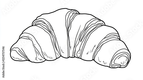 Croissant bakery pastry food illustration white background photo