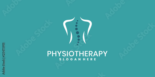 Abstract physiotherapy logo design vector icon