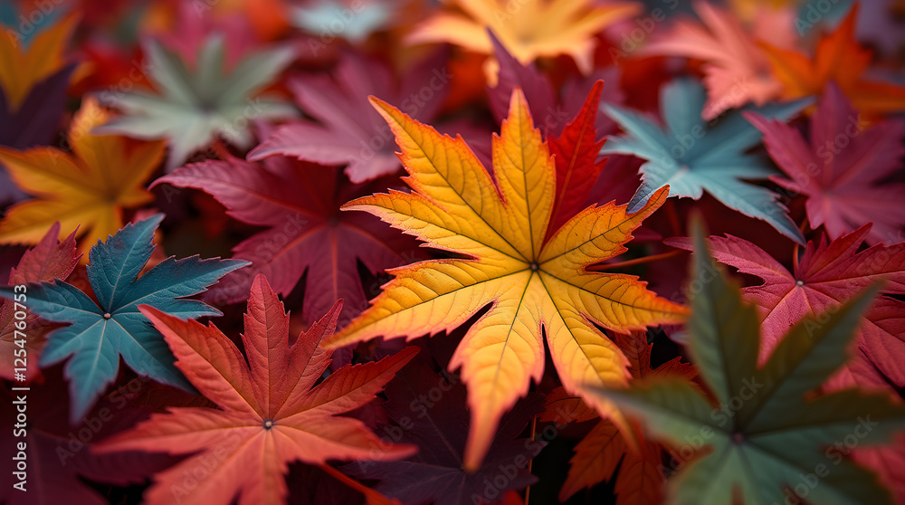 Autumn Leaves Background: Colorful Fall Foliage, Vibrant Maple Leaf Texture, Seasonal Nature Photography, Artistic Close-Up, Warm Tones, and Detailed Leaf Veins Autumn Leaves Background: Colorful Fall Foliage, Vibrant Maple Leaf Texture, Seasonal Nature Photography, Artistic Close-Up, Warm Tones, and Detailed Leaf Veins
