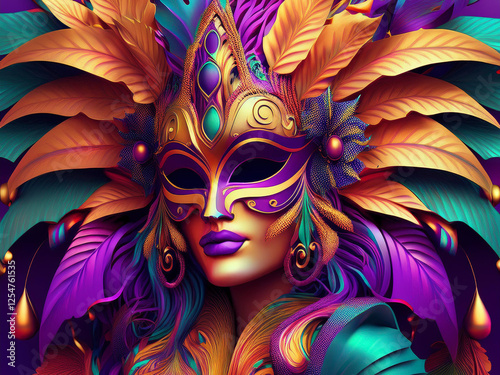 Venetian mask on dark background