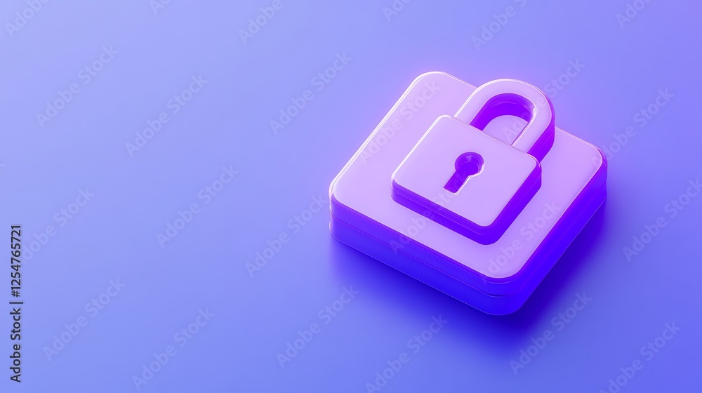 Modern Digital Lock Symbol on Gradient Background in Vibrant Purple and Blue Colors for Security Concepts Modern Digital Lock Symbol on Gradient Background in Vibrant Purple and Blue Colors for Security Concepts