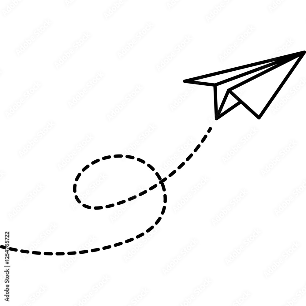 Paper Plane Dotted Line Paper Plane Dotted Line