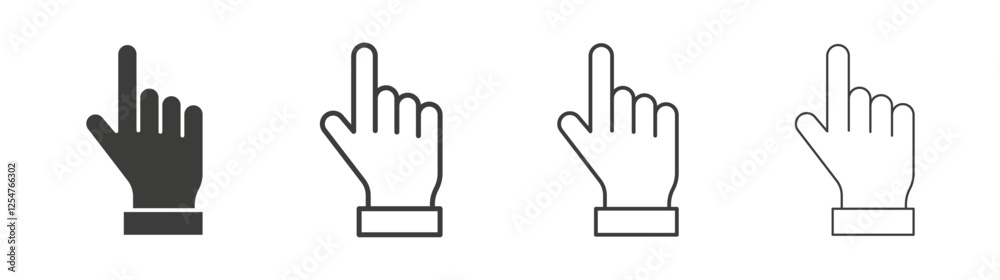 Cursor icons set. Liner outlined and flat black color Cursor icons set. Liner outlined and flat black color