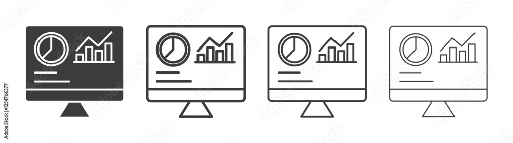 Dashboard icons set. Liner outlined and flat black color