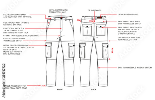 Men's Classic Cargo Pant Technical Tech pack.