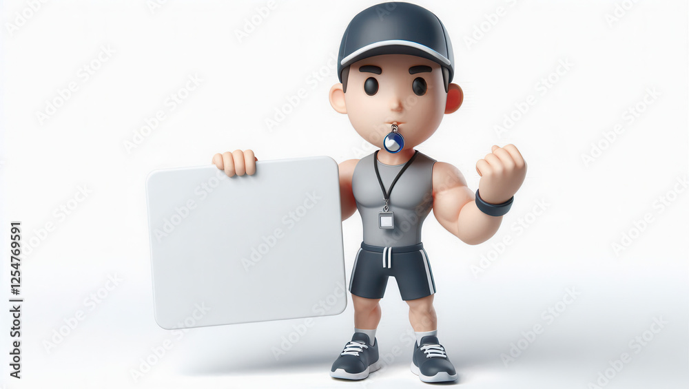Coach inspires athletes gym studio illustration bright background close-up motivation Coach inspires athletes gym studio illustration bright background close-up motivation