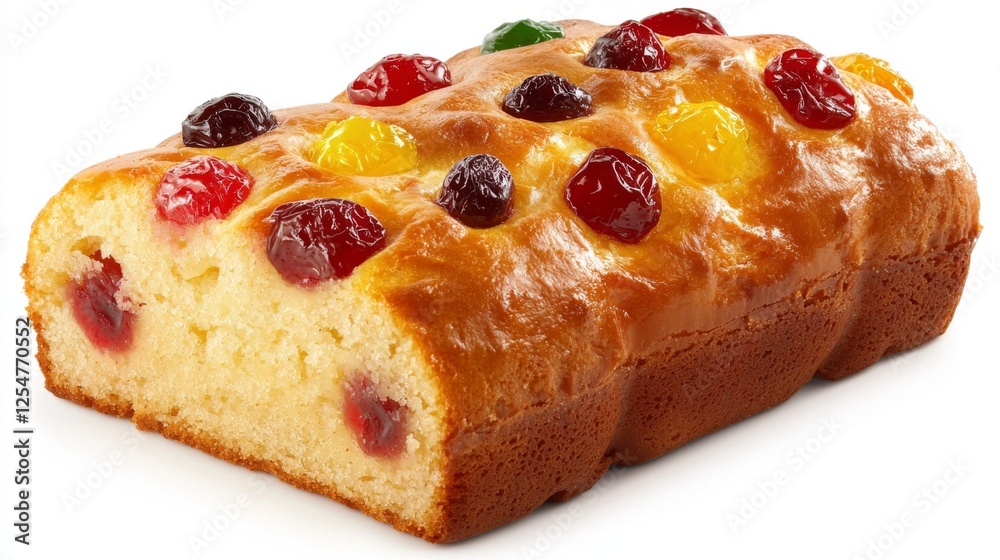 A festive fruitcake with candied fruit toppings, placed on a bright white background. --chaos 20 --ar 16:9 --quality 2 --v 6.1 Job ID: b65189b3-bcb1-4f6e-a16e-f3b963e60b49 A festive fruitcake with candied fruit toppings, placed on a bright white background. --chaos 20 --ar 16:9 --quality 2 --v 6.1 Job ID: b65189b3-bcb1-4f6e-a16e-f3b963e60b49