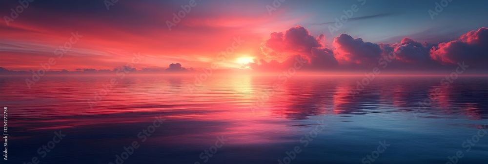 A glowing sunset reflection blending seamlessly with a smooth gradient. A glowing sunset reflection blending seamlessly with a smooth gradient.