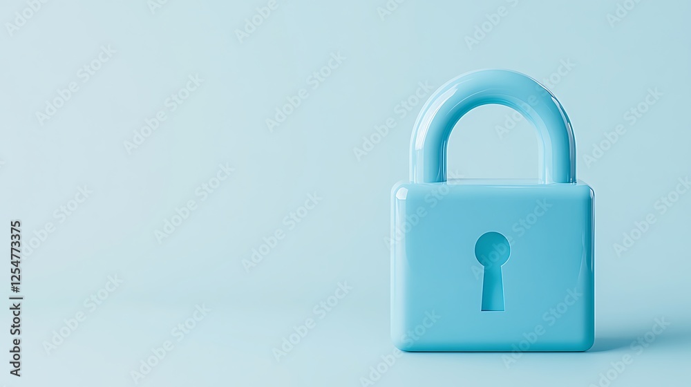 Secure Light Blue Padlock on Soft Blue Background Symbolizing Safety and Protection for Digital Life Secure Light Blue Padlock on Soft Blue Background Symbolizing Safety and Protection for Digital Life