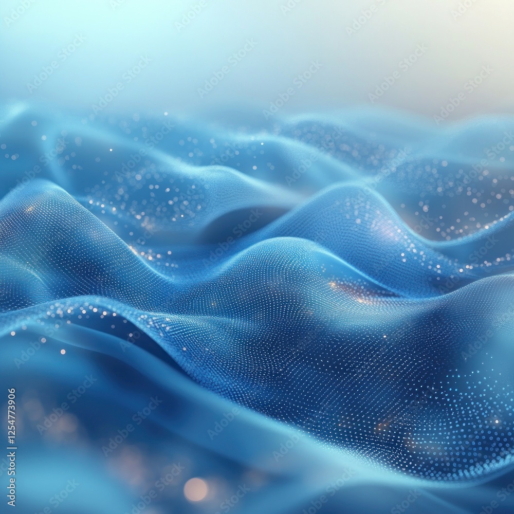 Abstract blue digital wave background, data flow, technology concept