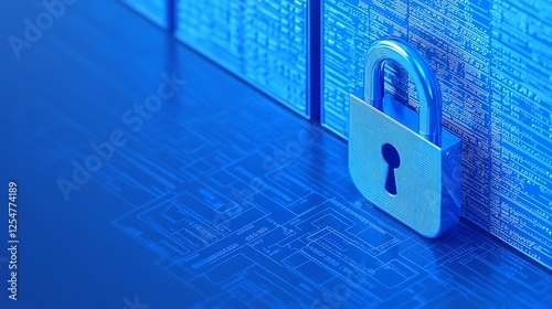Wallpaper Mural Secure Padlock on Digital Background Representing Cybersecurity and Data Protection in Modern Technology Torontodigital.ca