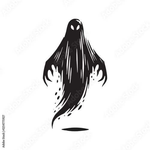 Minimalist Ghost Vector - Ghost Design - Ghost Silhouette - Illustration of Ghost.