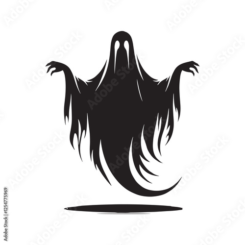 Minimalist Ghost Vector - Ghost Design - Ghost Silhouette - Illustration of Ghost.