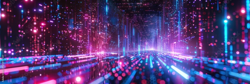 Neon Cityscape of the Future - Digital Art