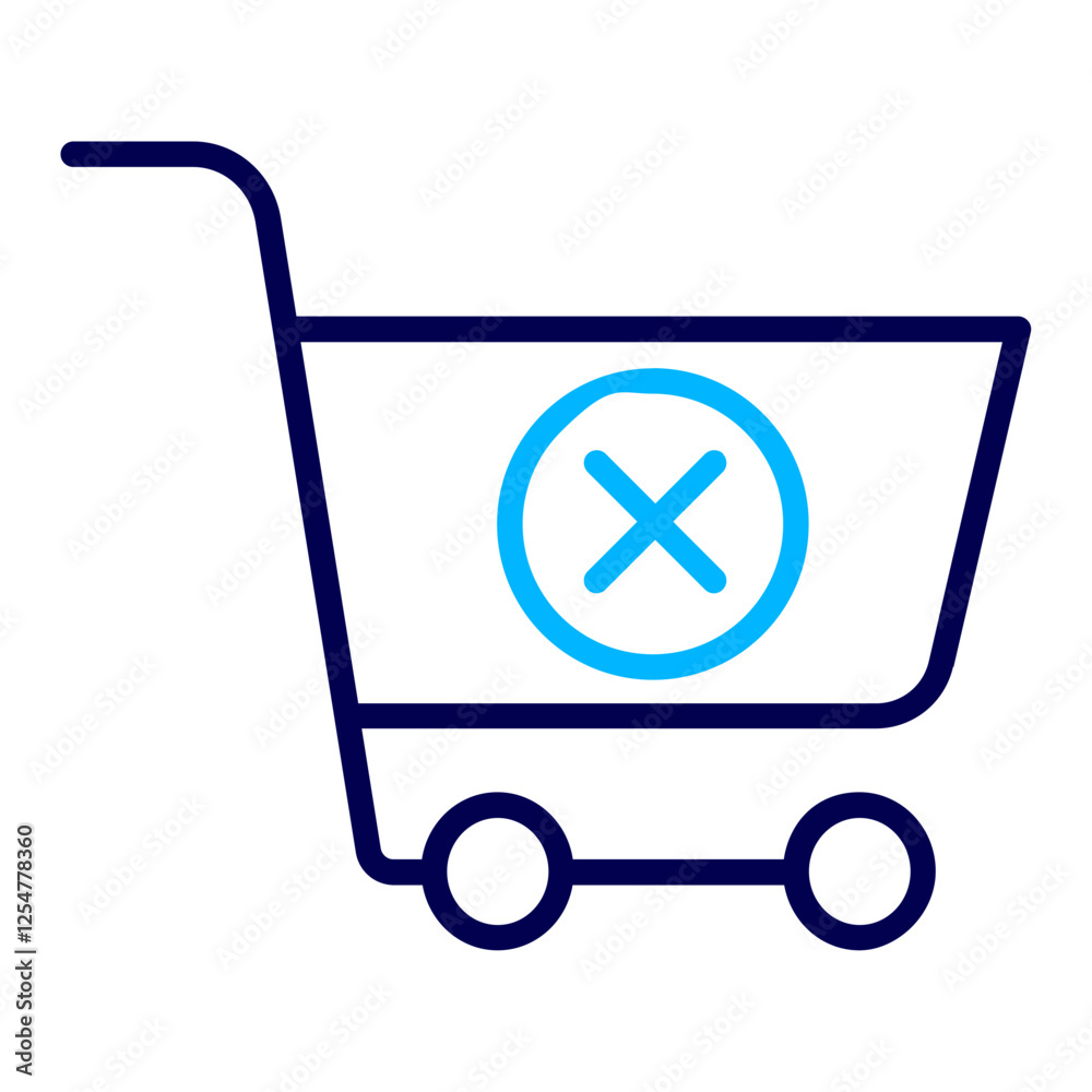 Cancel cart Outline Color icon Cancel cart Outline Color icon