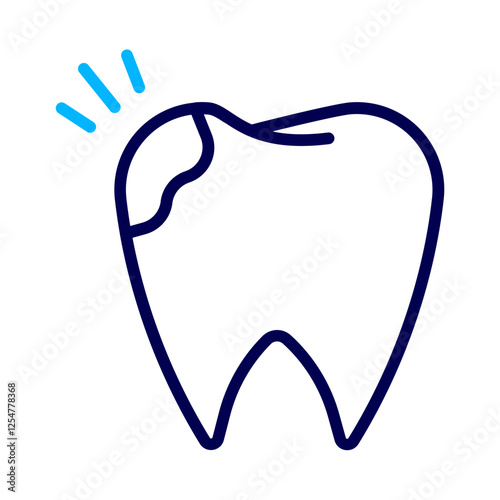 Dental Cavity Outline Color icon