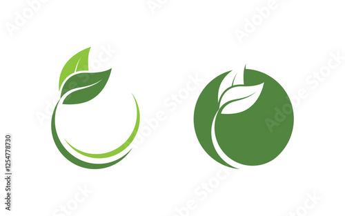 Leaf ecology nature  vegan Logo concept design template