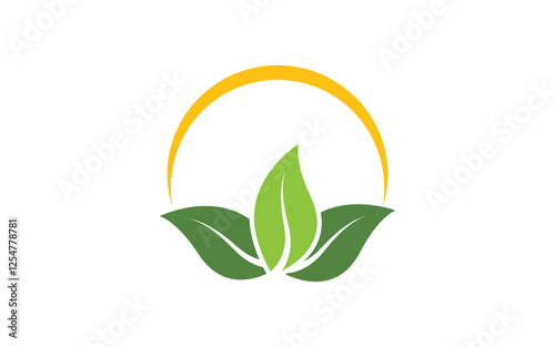 Leaf ecology nature  vegan Logo concept design template