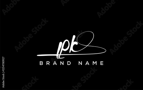 PK letter beauty handwriting vector logo.