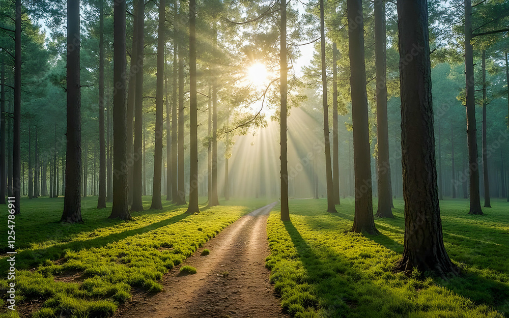 Obraz premium morning in the forest