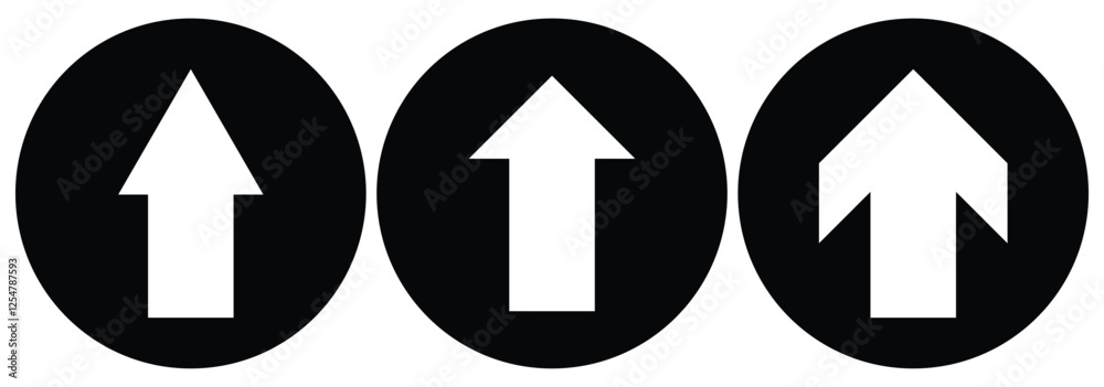 Up arrow button symbols. up arrow pointing sign. Scroll or swipe up. Vector illustration Up arrow button symbols. up arrow pointing sign. Scroll or swipe up. Vector illustration