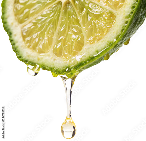 bergamot essential oil dripping from peel
