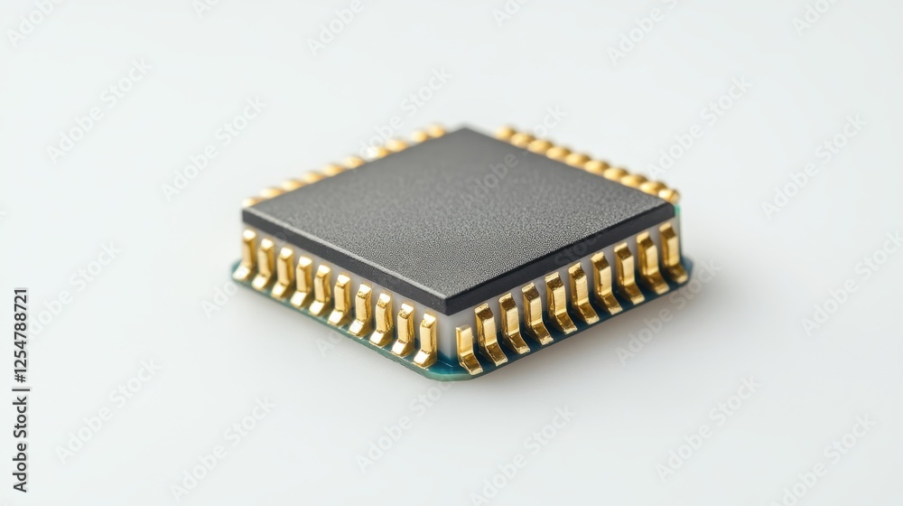 Single Semiconductor Chip with Gold Pins