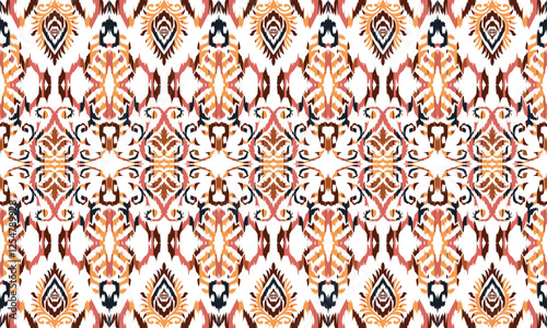 Geometric ethnic flower pattern for background,fabric,wrapping,clothing,wallpaper,Batik,carpet,embroidery style.