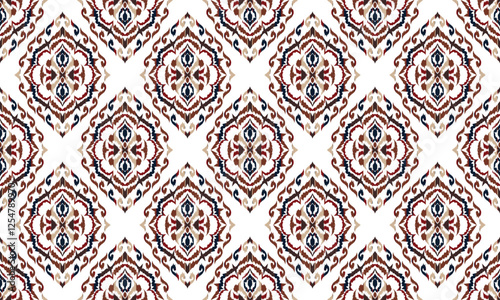 Geometric ethnic flower pattern for background,fabric,wrapping,clothing,wallpaper,Batik,carpet,embroidery style.