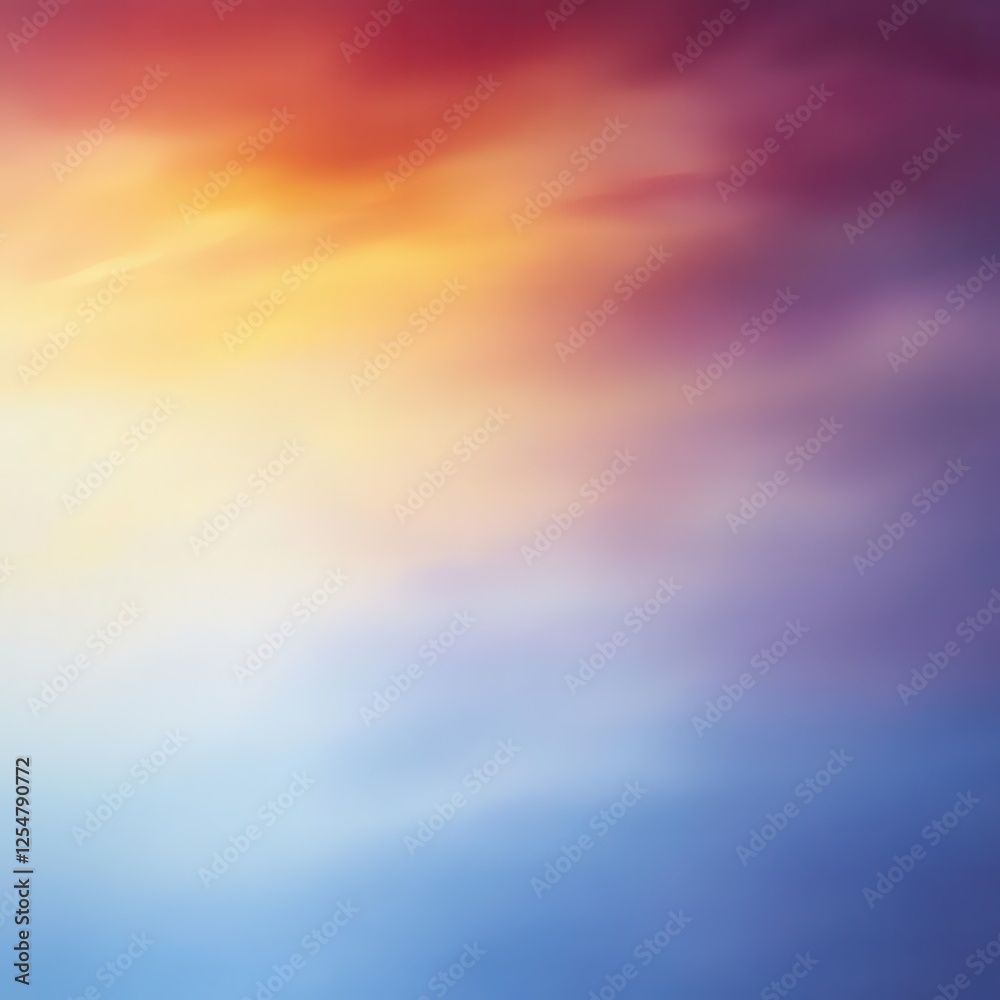 Obraz premium As the sun dips below the horizon, vibrant hues of orange, purple, and fiery tones blend in the abstract watercolor sky, creating a stunning visual display.