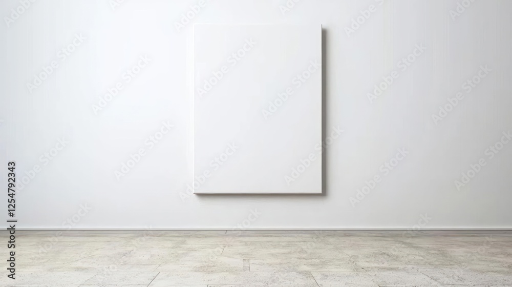 Blank White Canvas On White Wall Blank White Canvas On White Wall
