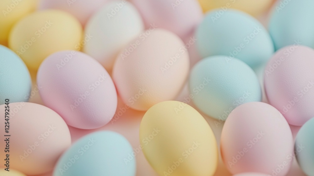 Delicate pastel-colored eggs in soft shades of pink, blue, and yellow create a vibrant and cheerful display for spring festivities. Perfect for Easter celebrations and creative decor Delicate pastel-colored eggs in soft shades of pink, blue, and yellow create a vibrant and cheerful display for spring festivities. Perfect for Easter celebrations and creative decor
