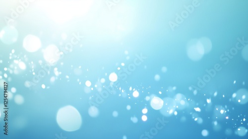 Abstract blue bokeh background with sparkling light and soft focus. AI generated