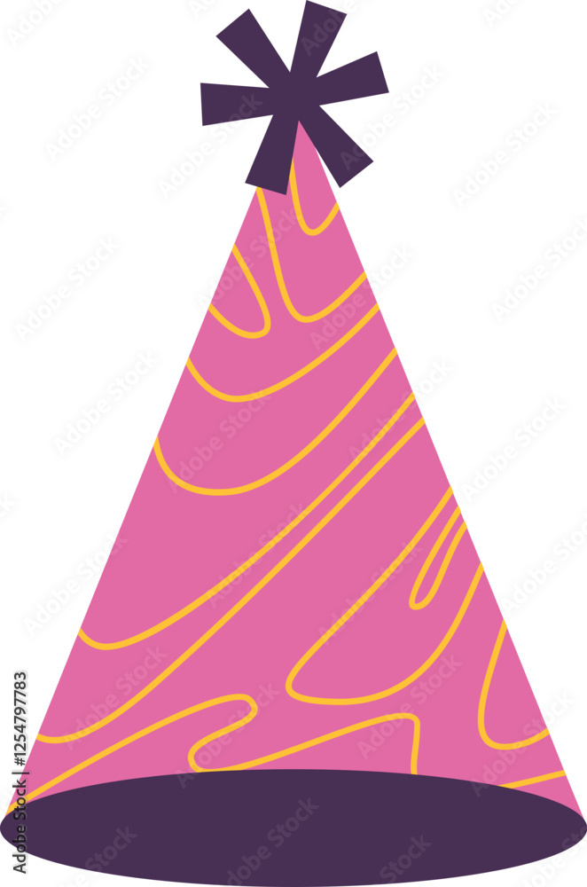 Colorful Birthday Party Hat Ilustration Colorful Birthday Party Hat Ilustration
