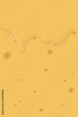 Melted cheese texture vertical background graphic illustration have blank space.