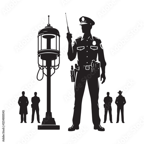  Cop Silhouette - Police Vector - Minimalist Cop Illustration - Cop Design.