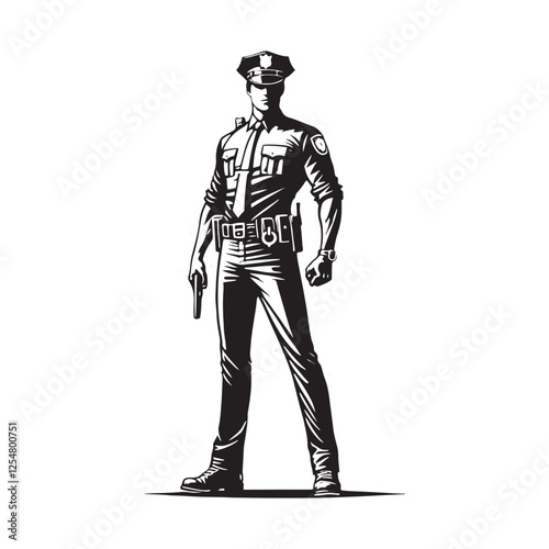  Cop Silhouette - Police Vector - Minimalist Cop Illustration - Cop Design.