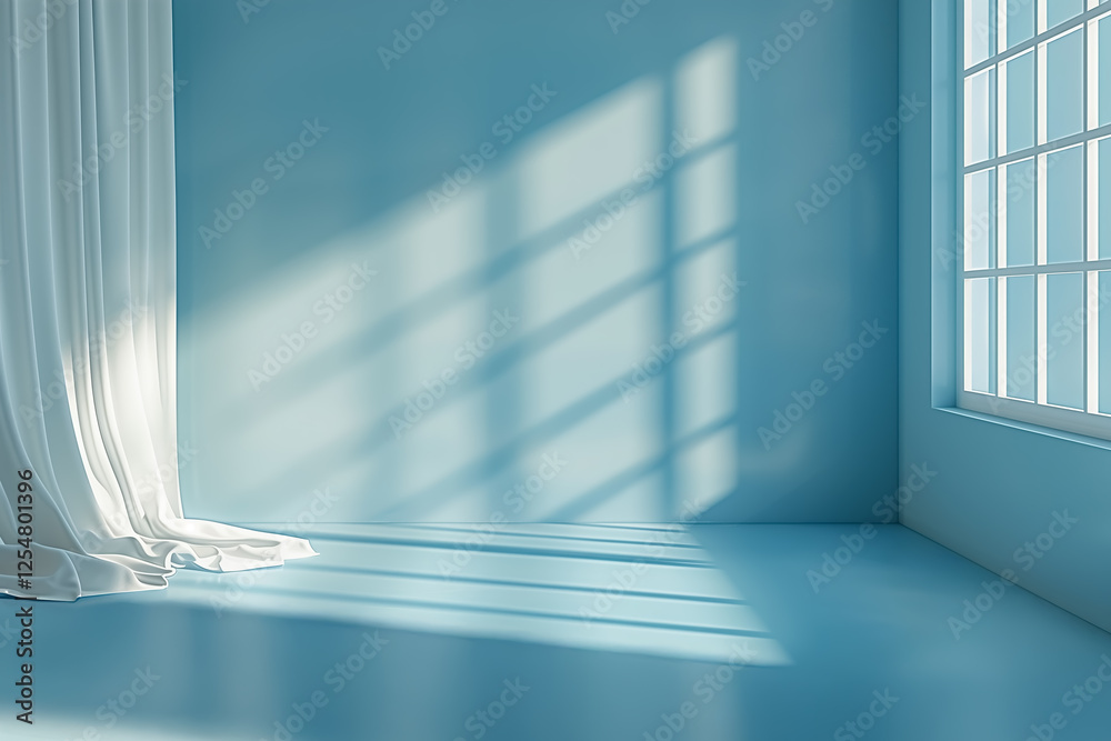 Obraz premium 窓から差し込む光に照らされた部屋 