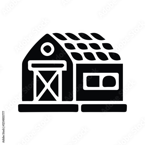 Barn icon. Vector Illustration of Wooden Barn, Barn House. Village Farmers and Livestock.