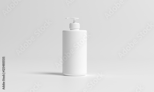 White dispenser bottle on light background