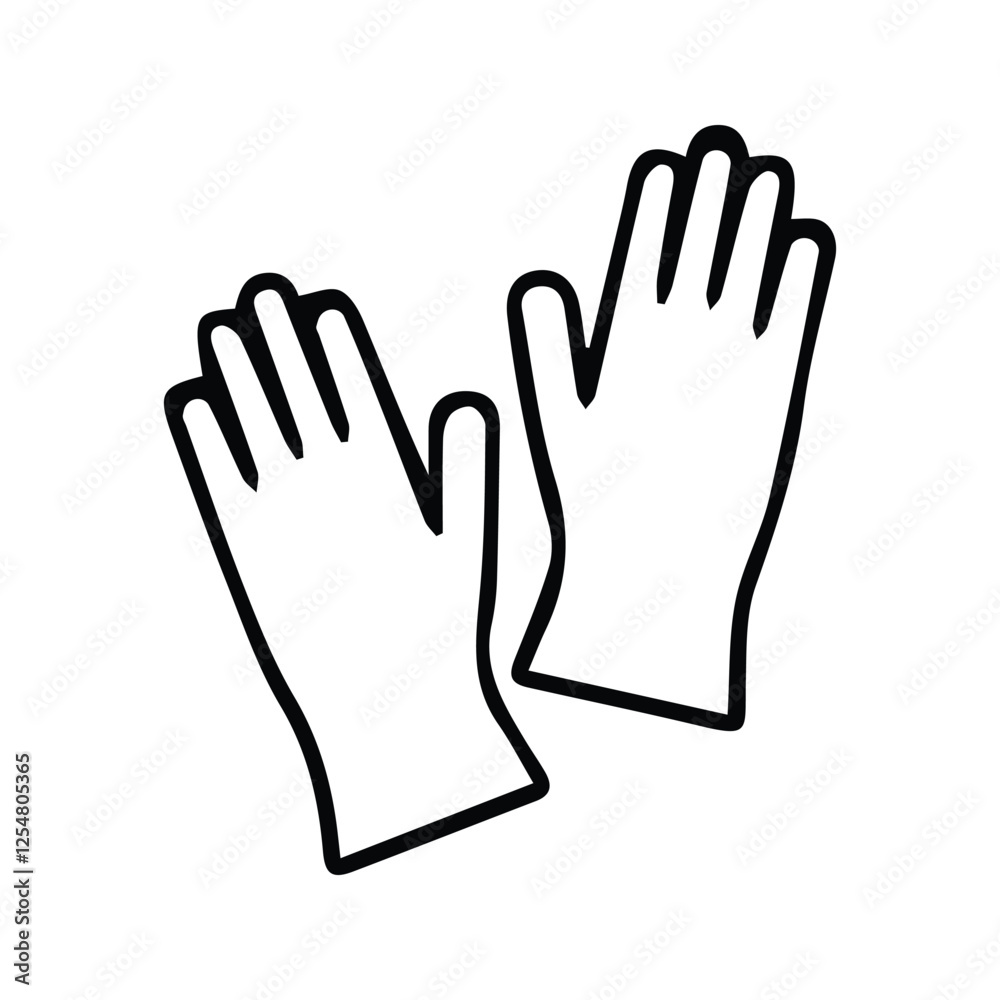 Gloves Icon. Illustration of a pair of rubber gloves for medical use. Gloves For Gardening. Gloves Icon. Illustration of a pair of rubber gloves for medical use. Gloves For Gardening.