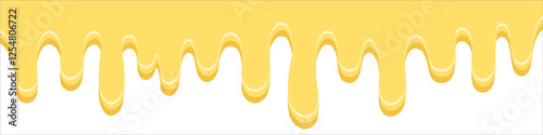 Sweet lemon donut dripping glaze. Isolated melting donut glaze. Vector illustration